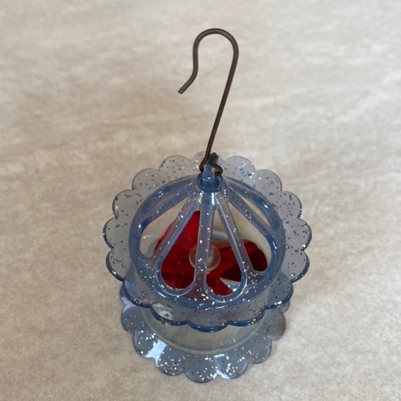 Vintage Twinklers Spinner Birdcage Rare Christmas Tree Ornament Blue Gray Silver - Picture 6 of 16